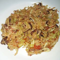 A picture of Cabbage with eggs.