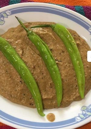 A picture of Hyderabadi Mirchi Ka Salan.