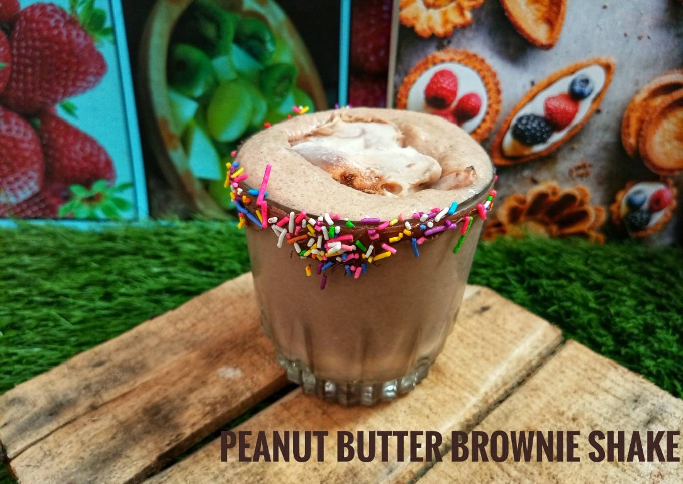 Peanut butter brownie shake