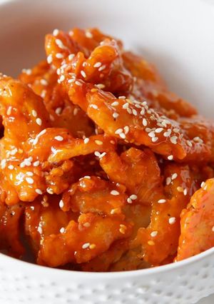 Foto resep Crispy Mushroom with honey korean sauce