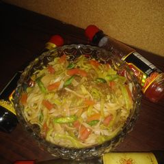 Homemade chinese beef noodles A picture of Homemade chinese beef noodles.