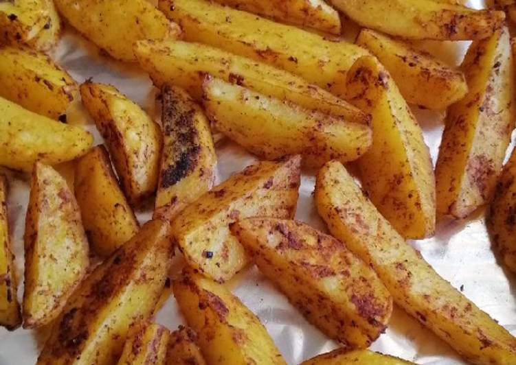 Simple Way to Make Homemade BAKED FRIES/WEDGES/POTATOES😋 #themechallenge