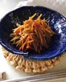 Burdock roots and carrot soy sauce with rice malt saute