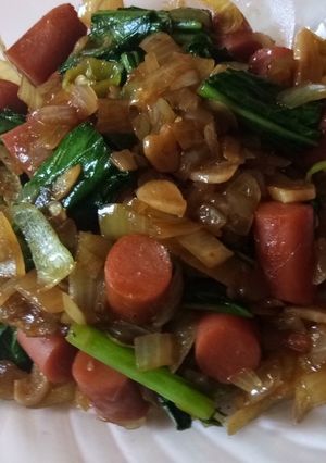 Foto resep Tumis Sosis Sawi Phok Coy Bombay (ala anak Kos)