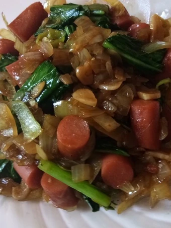Langkah Mudah untuk Membuat Resep Tumis Sosis Sawi Phok Coy Bombay (ala anak Kos) yang Lezat Sekali