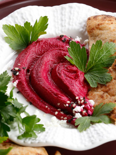 A picture of ROASTED BEET HUMMUS!.