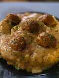 Mashed potatoes and meatballs