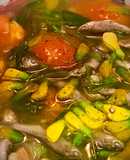 Cá linh non, bông điên điển nấu ngót