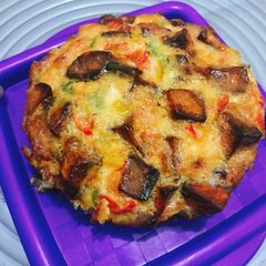 A picture of Baked plantain and egg.