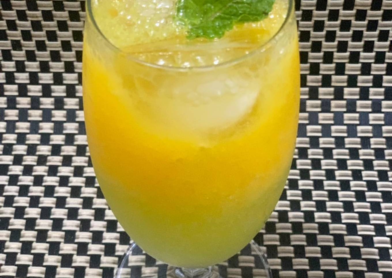 Tropical drink with tropical fruits