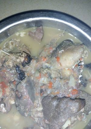 A picture of Goat meat pepper soup.