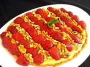 Una foto de tarta de fresas