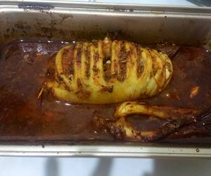 Ini Caranya Cumi isi di panggang dengan bumbu merah gochujang Enak Bergizi