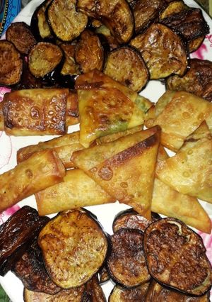 صورة لوصفة سمبوسك مع الباذنجان المقلي