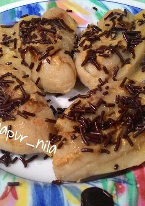 Foto resep pisang rebus panggang coklat