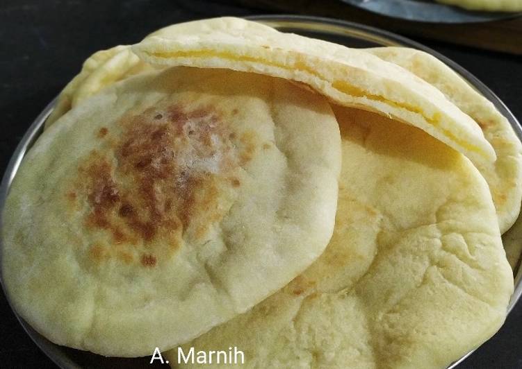 Resep Roti pitta/roti khubus/flat bread Anti Gagal