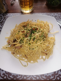 Una foto de Espaguetti a la carbonara