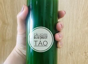 Hình của món Nước ép cải xoăn (kale)-dưa chuột-táo.