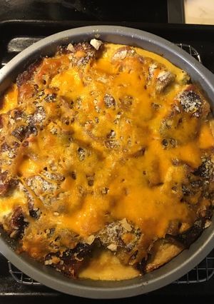 Una foto de Lasagna de Res y Plátanos Machos maduros