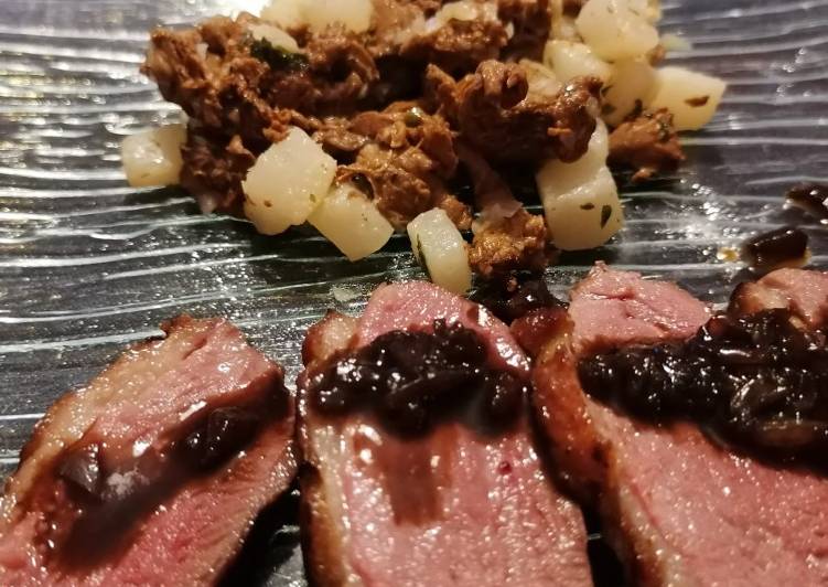 A révélé le secret de la recette Magret de canard aux girolles et petits navets parfait