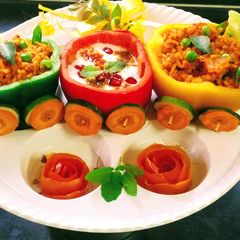 A picture of Tomato chilli pulav.