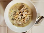 A picture of white chicken chili