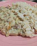 Arroz con pollo en bechamel saborizada. 🍚🍗