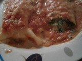 Canelones de acelga y pollo