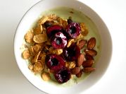 A picture of matcha yogurt