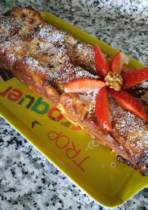 Una foto de Pudin de pan y leche condensada