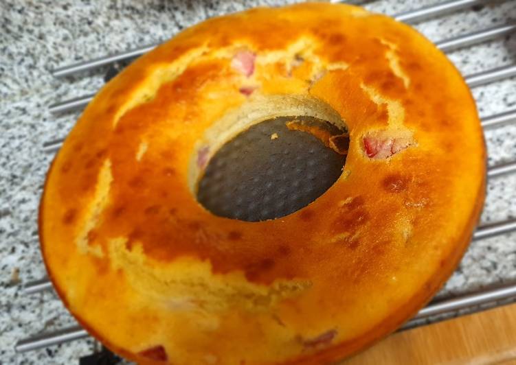 Bizcocho de fresa y plátano