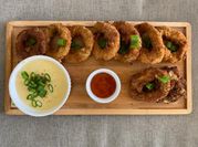 A picture of meat doughnuts