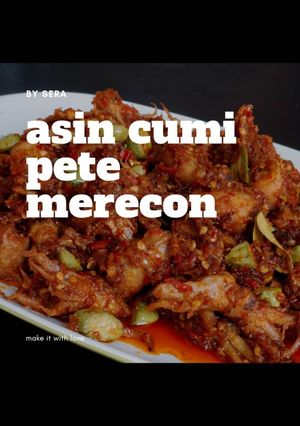 Foto resep Asin cumi pete merecon