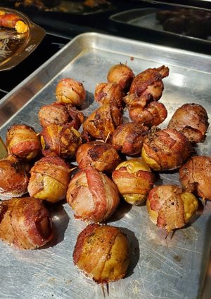 A picture of Bacon Wrapped Potatoes.