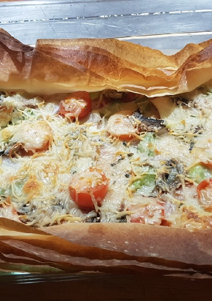 Una foto de 'Pizza' vegetariana con masa filo