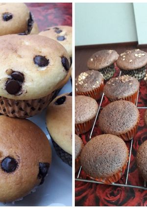 Una foto de Muffins con chispas de chocolate y de chocolate