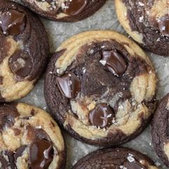 A picture of Marbled Brownie Chocolate Chip Cookies.
