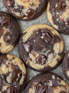 A picture of Marbled Brownie Chocolate Chip Cookies.