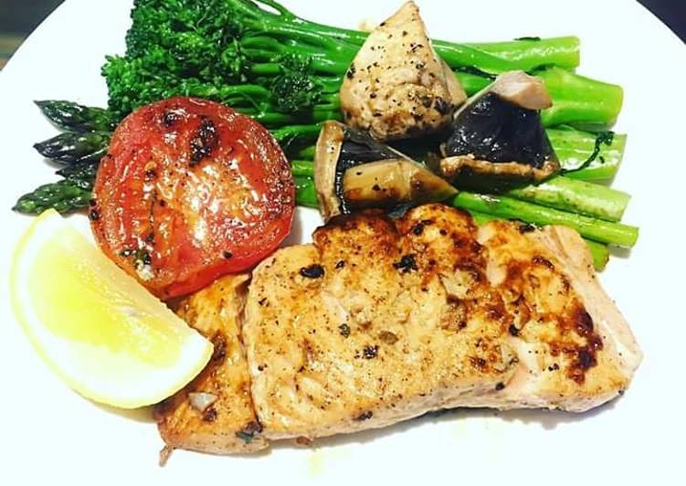 Resep Simple grill salmon yang mudah