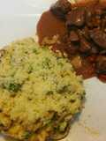 Risotto de hongos y carne al vino tinto