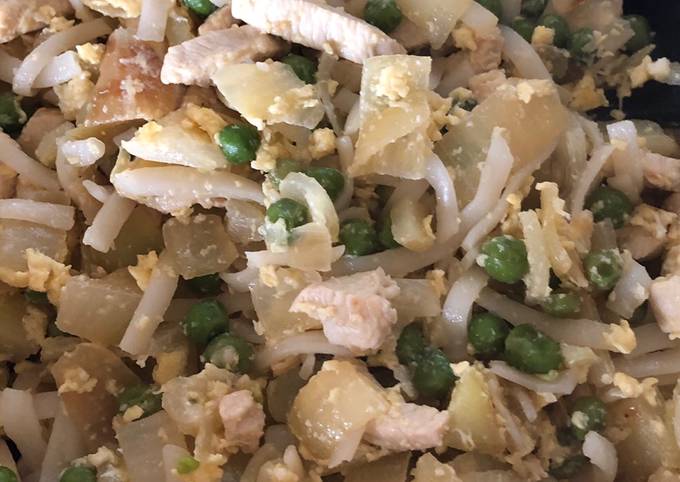 Chicken & Peas Stir Fry, in Basil Oil