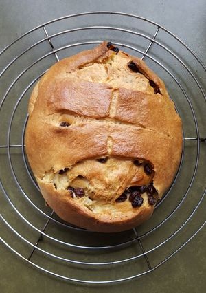 A picture of Raisin bread/semmel.