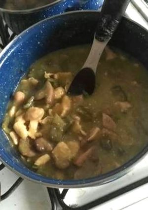 Una foto de Fajitas de pollo en Chile verde