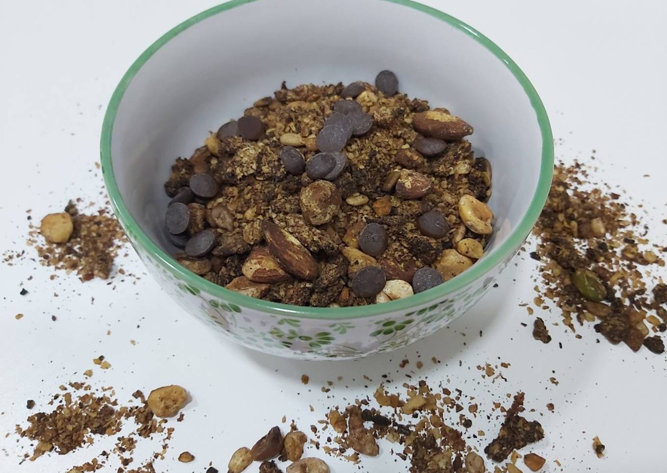 Granola al cacao, con pepitas de chocolate