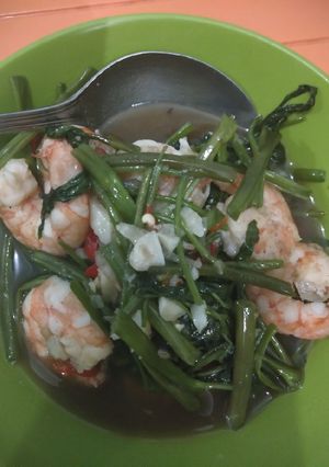 Foto resep Oseng kangkung udang
