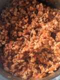 Carne de soja moída refogada