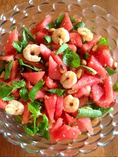 Hình của món Salat dưa hấu tôm.