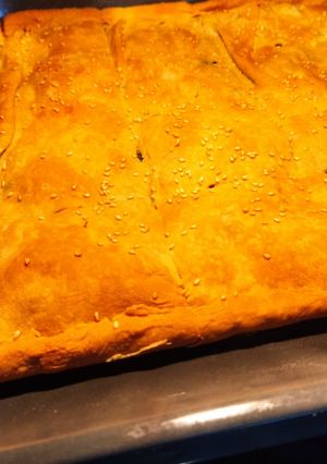 A picture of Spanakopita with Homemade Crispy Phyllo Dough.