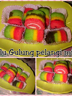 Foto resep Bolu gulung pelangi mini