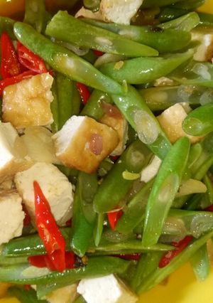 Foto resep Tumis buncis tahu putih